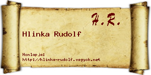 Hlinka Rudolf névjegykártya